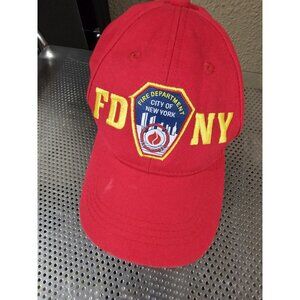 FDNY Junior Kids Baseball Hat Fire Department New York Red One Size Boys Girls